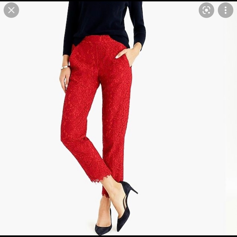 Red lace J. Crew pants